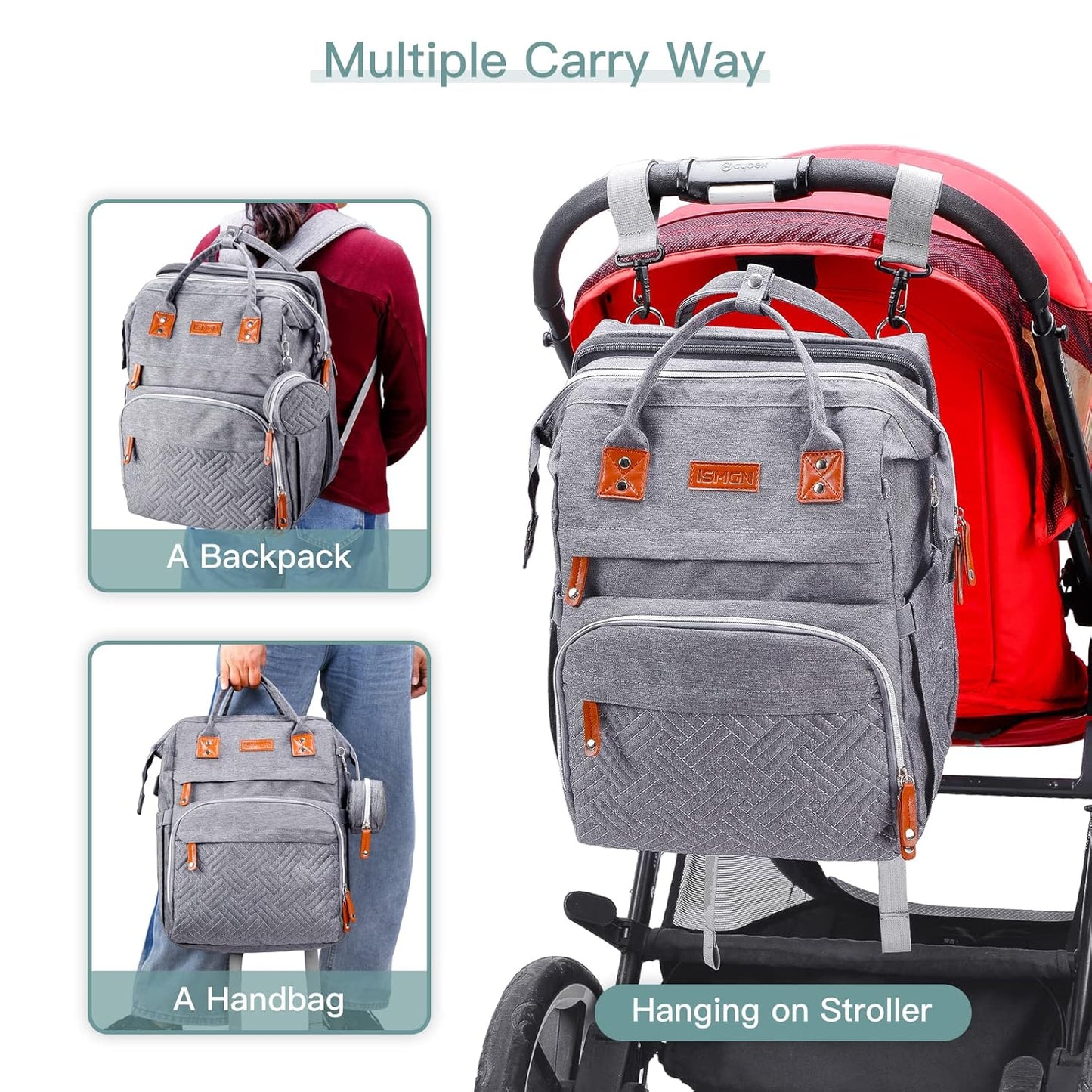 Ultimate Diaper Bag Backpack with Changing Station - Stylish, Expandable, and Lightweight for On-the-Go Parents