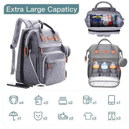 Ultimate Diaper Bag Backpack with Changing Station - Stylish, Expandable, and Lightweight for On-the-Go Parents
