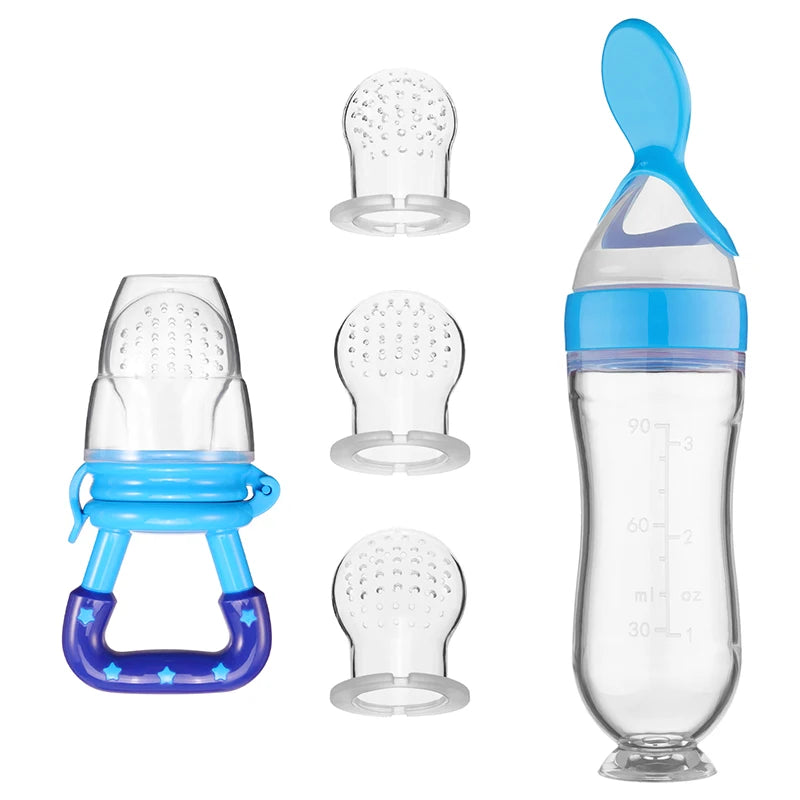 5pc Squeeze Feeding Bottle & Teether/Pacifier