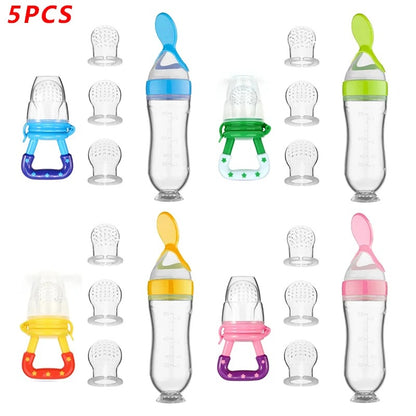 5pc Squeeze Feeding Bottle & Teether/Pacifier