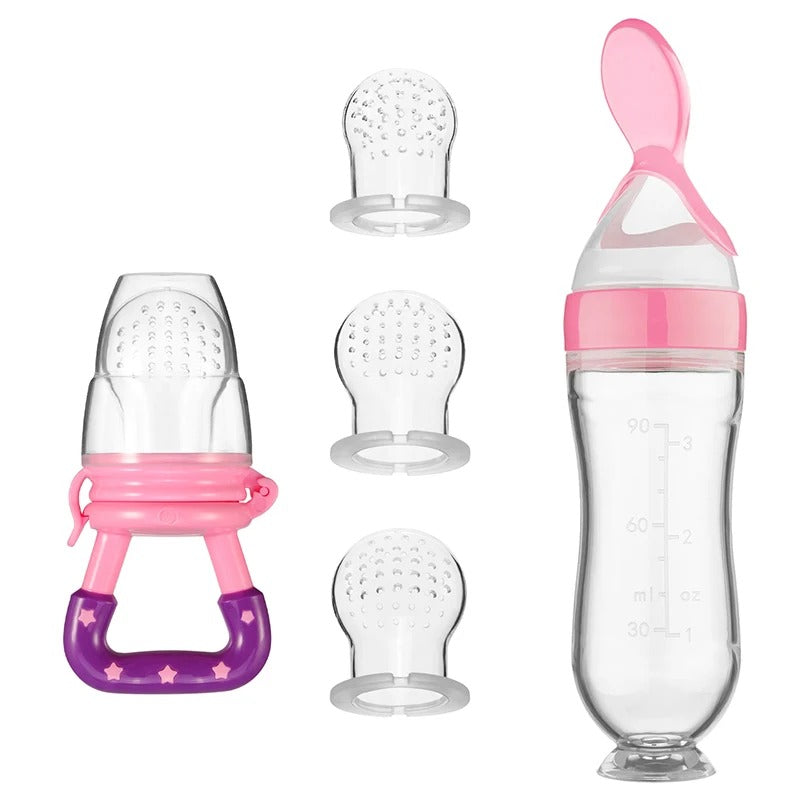 5pc Squeeze Feeding Bottle & Teether/Pacifier