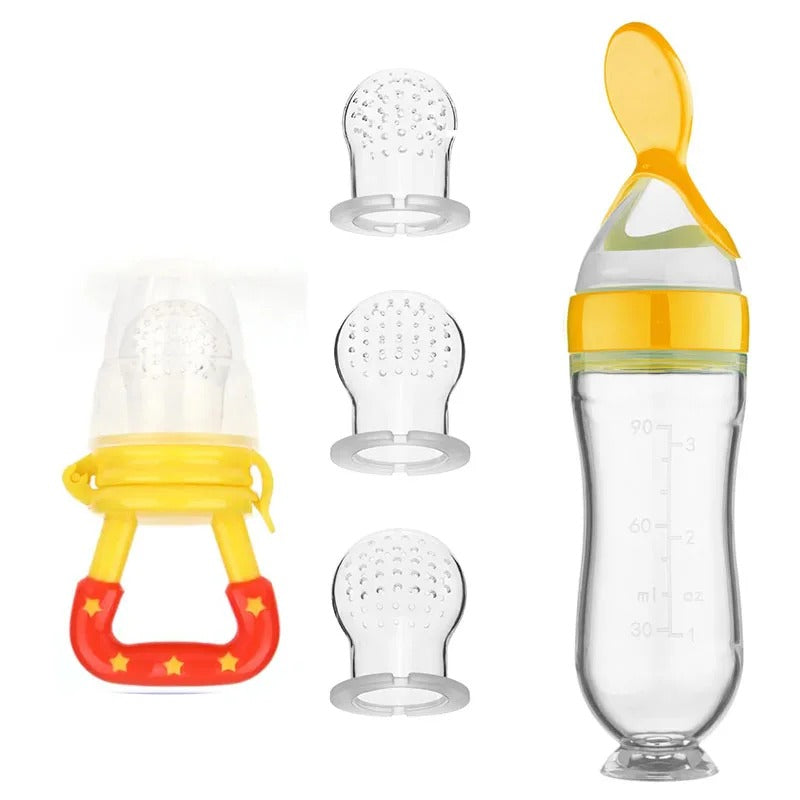 5pc Squeeze Feeding Bottle & Teether/Pacifier